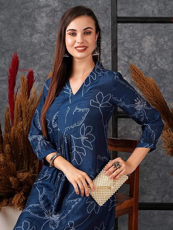 Rayon Viscose Printed A Line Kurta